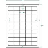 330153 - UPS Bar Code Square Corner, inkjet/laser/copier, 1 1/2 x 1, 5 across, 50 on a sheet, 250 sheets, qty 12,500
