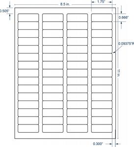 White Permanent Return Address Label, inkjet/laser/copier, 1 3/4 x 2/3, 60 on a sheet, 250 sheets