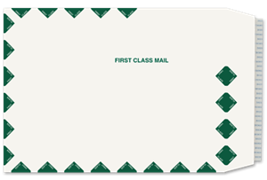 9 x 12 - 25lb Western Dura-Print FSC Open End Catalog Kwik-Tak First Class Border - 500 per carton
