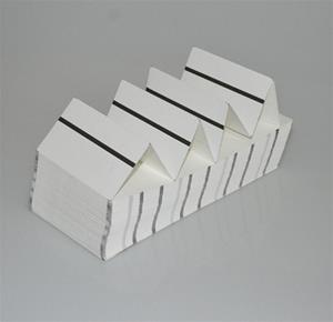 1up White Tray Tags, BCC, Direct Thermal, Fan Folded, 32,000 Per Case, 3.3 x 1 7/8